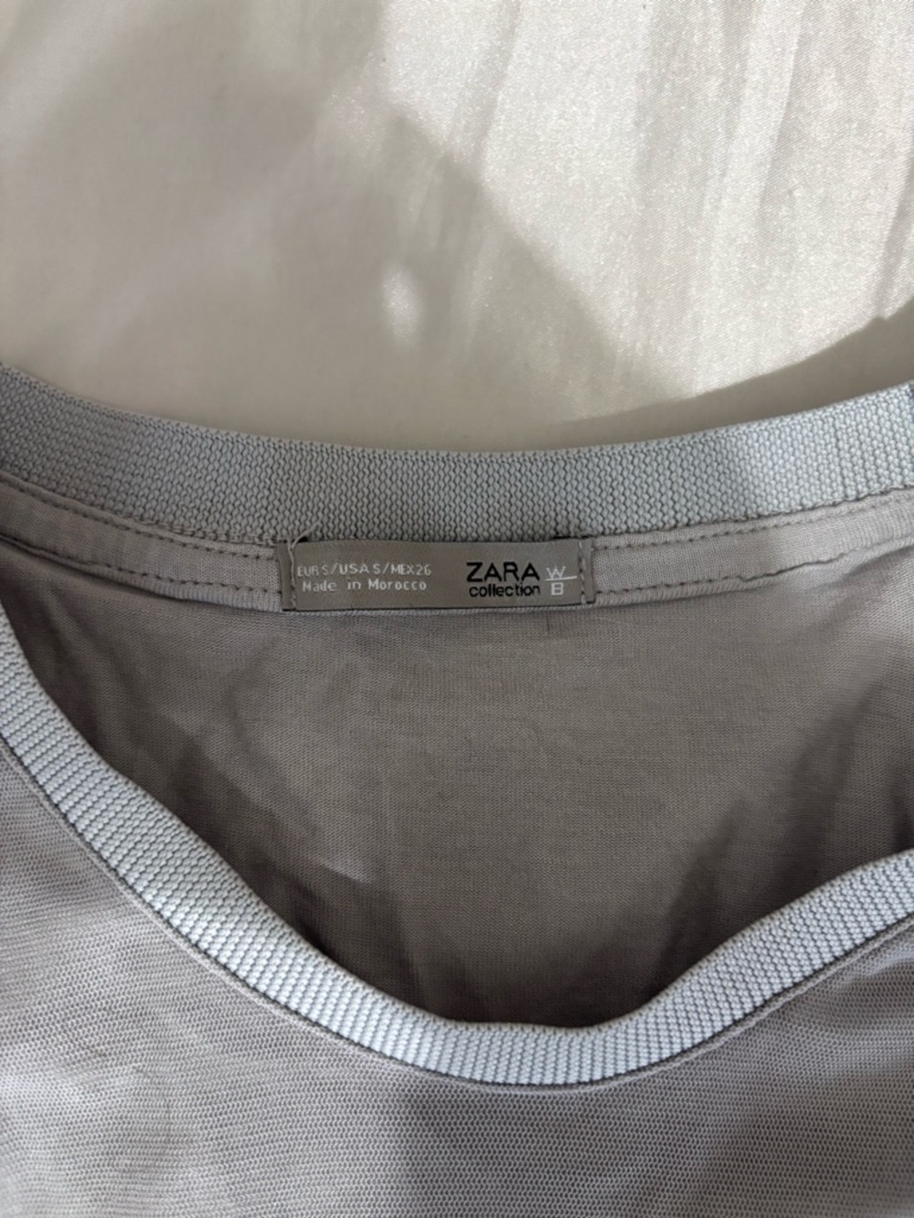 Zara Light Gray Tee with Sheer bottom